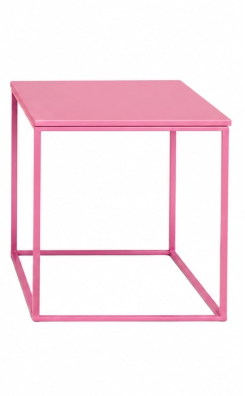 Bandeja Metal Quadrada Ferro Rosa Claro - Jardim de Sonhos