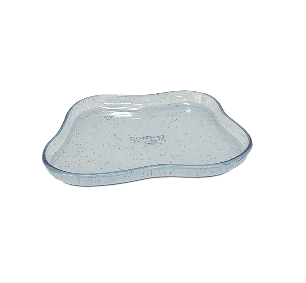 Bandeja Organica Acrílica Azul Glitter 2 - Jardim de Sonhos