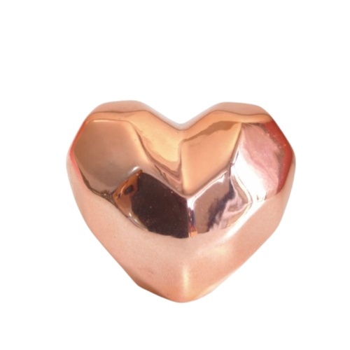 Coração Ceramica Sextavado Rose Gold - Jardim de Sonhos