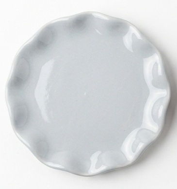 Bandeja Redonda Ceramica Babado Cinza - Jardim de Sonhos