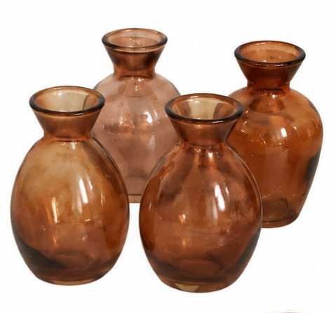 Mini Vaso Moringa Vidro Marrom - Jardim de Sonhos