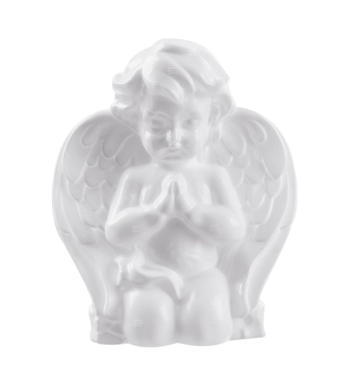 Anjo Branco Ajoelhado Plástico - Jardim de Sonhos