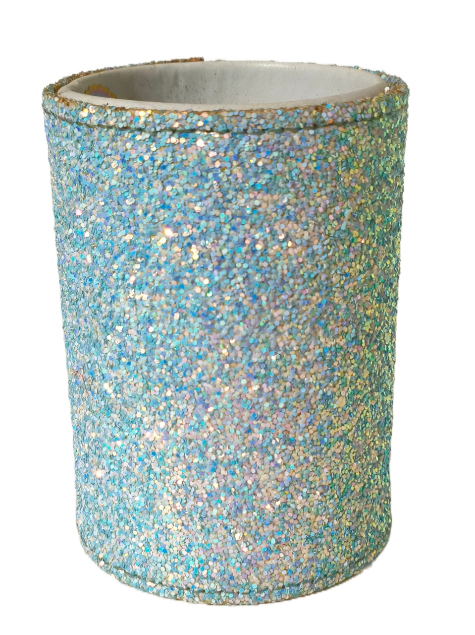 Cachepot Cilindro Glitter Azul Claro - Jardim de Sonhos