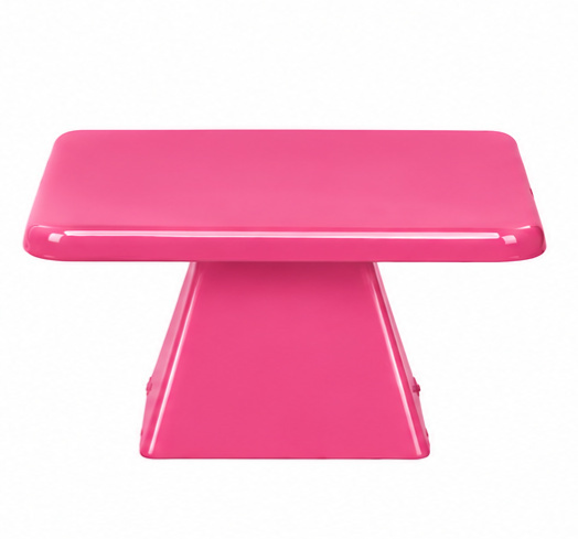 Bandeja Plastica Baixa Pé Quadrado Pink - Jardim de Sonhos