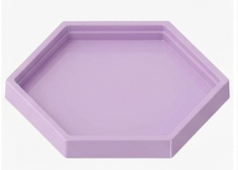 Bandeja Sextavada Lilas Plastico - Jardim de Sonhos