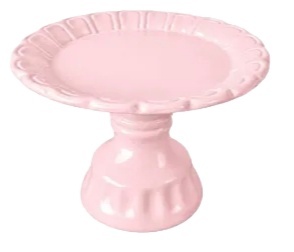Bandeja Cerâmica Rosa Clara - Jardim de Sonhos