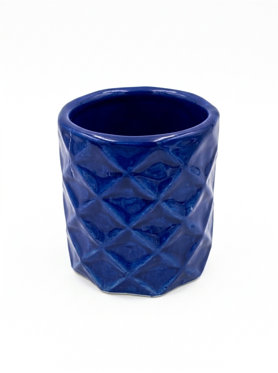 Mini Cachepot Ceramica Azul Escuro - Jardim de Sonhos