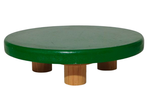 Bandeja Redonda Mdf Tres Pes Verde Bandeira - Jardim de Sonhos
