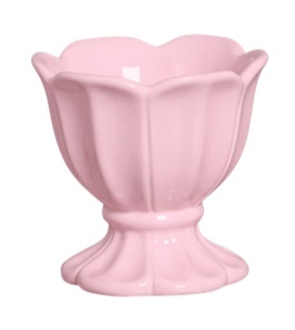 Cachepot Ceramica Tulipa Rosa Claro - Jardim de Sonhos