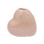Mini Vaso Coração Ceramica Rosa Claro - imagem 2