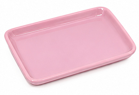 Bandeja Ceramica Baixa Ret. Rosa Clara - Jardim de Sonhos