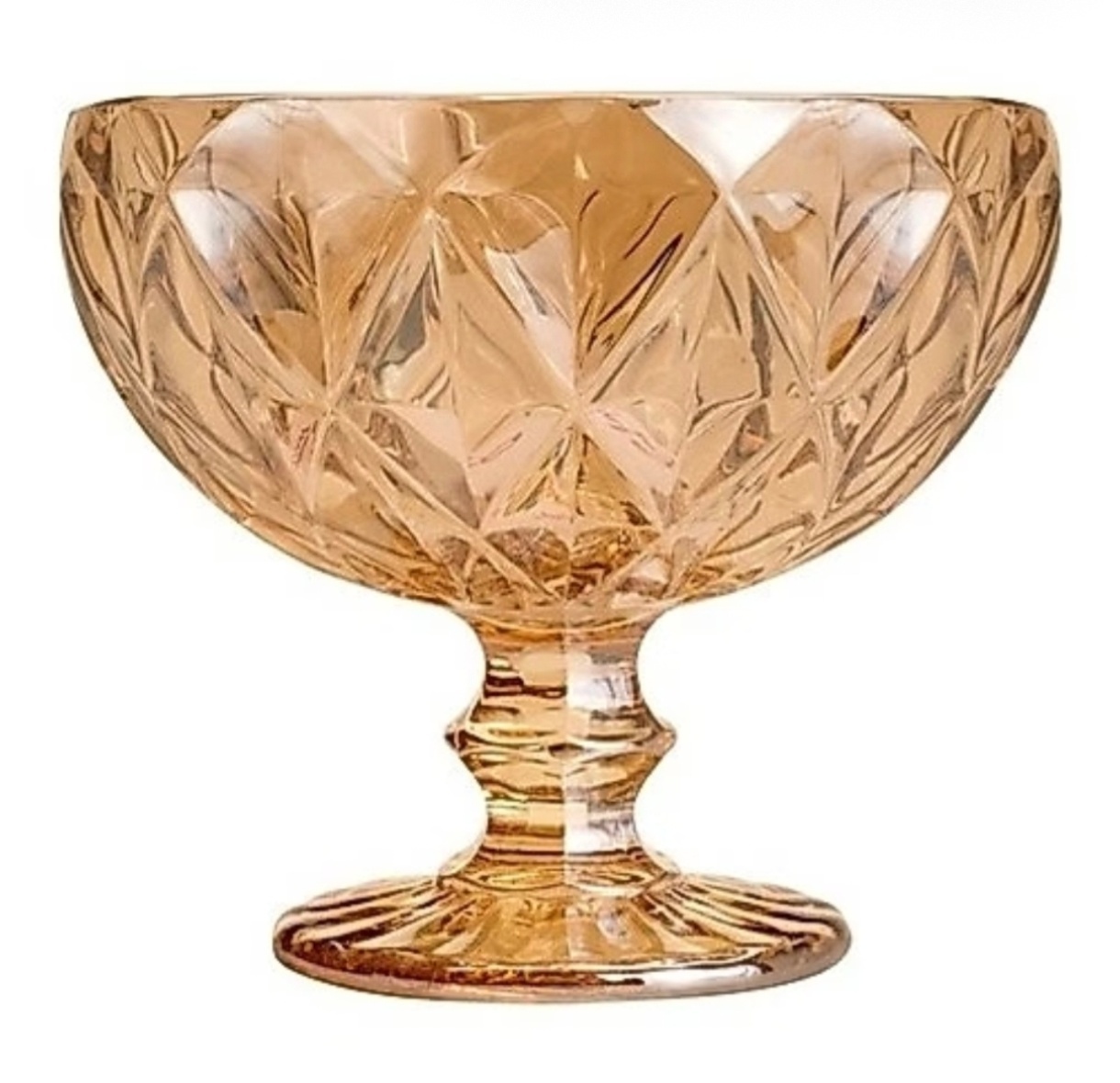 Taça Ceramica Sextavada Dourada - Jardim de Sonhos