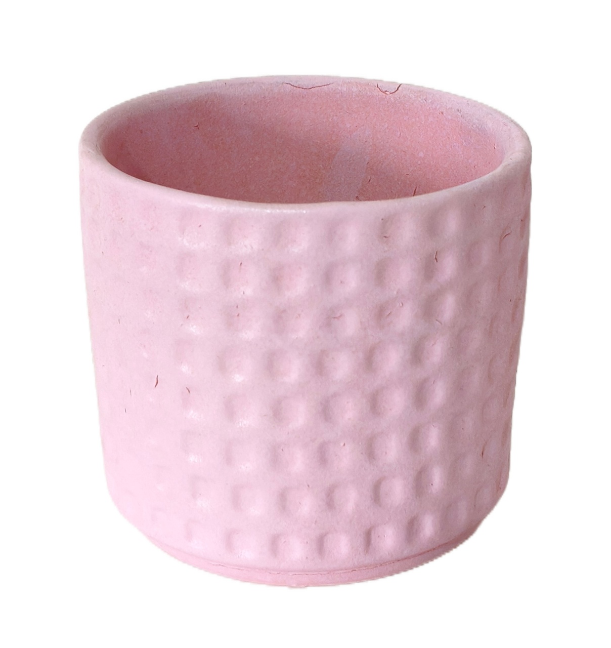 Cachepot Ceramica Quadriculado Rosa Claro - Jardim de Sonhos