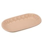 Bandeja Ceramica Oval Borda Trabalhada Pessego - imagem 1