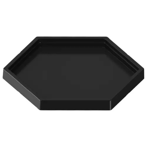 Bandeja Sextavada Preta Plastico - Jardim de Sonhos