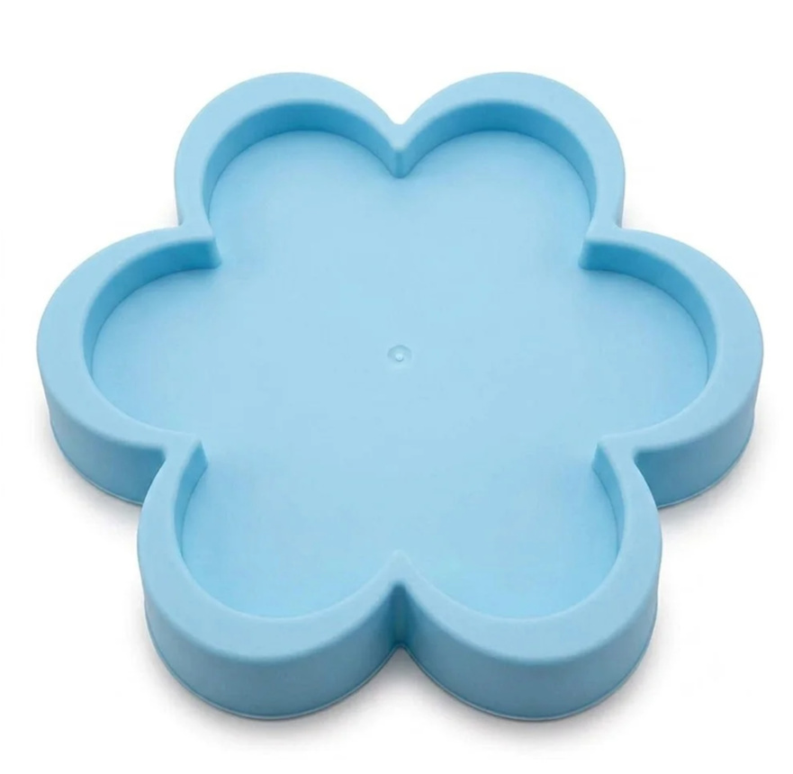 Bandeja Plastica Flor Azul Claro - Jardim de Sonhos
