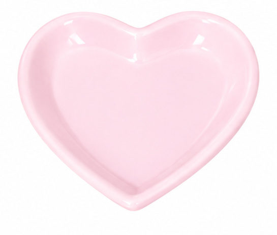 Bandeja Ceramica Coração Pp Rosa Claro - Jardim de Sonhos