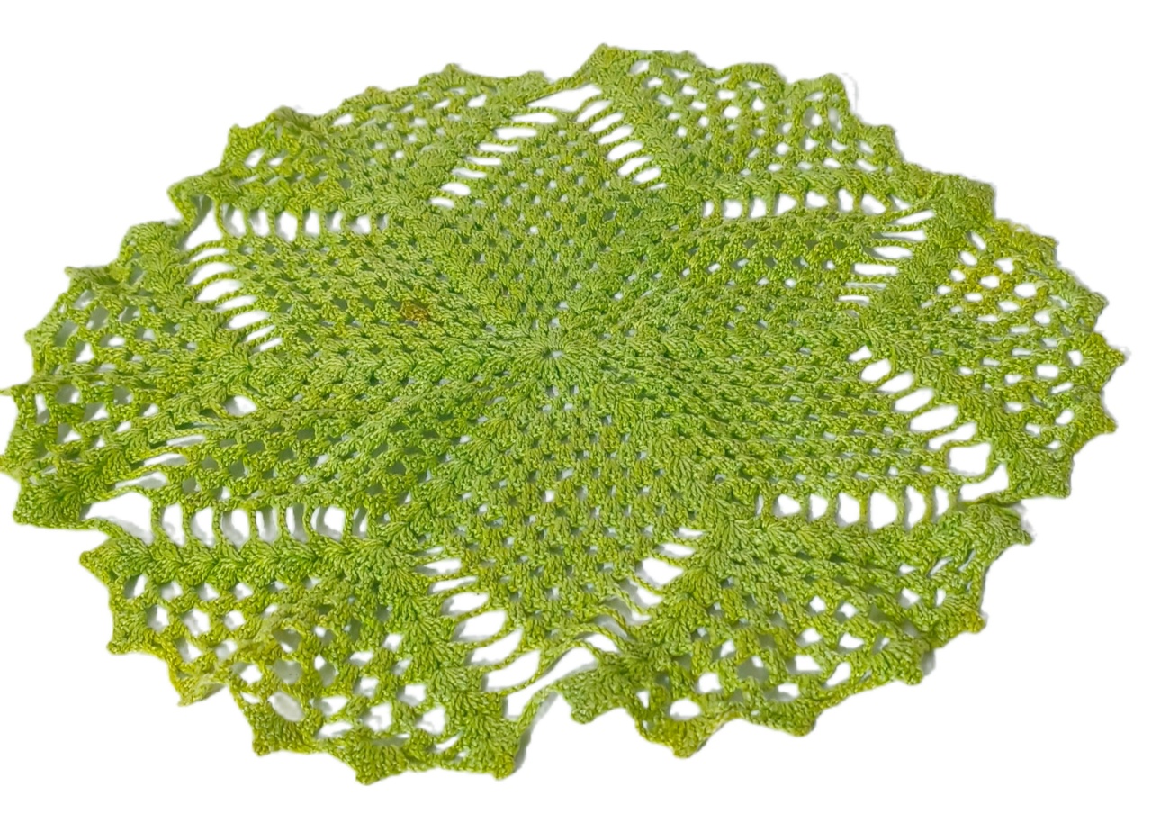 Tapete de Crochê de Mesa Verde - Jardim de Sonhos
