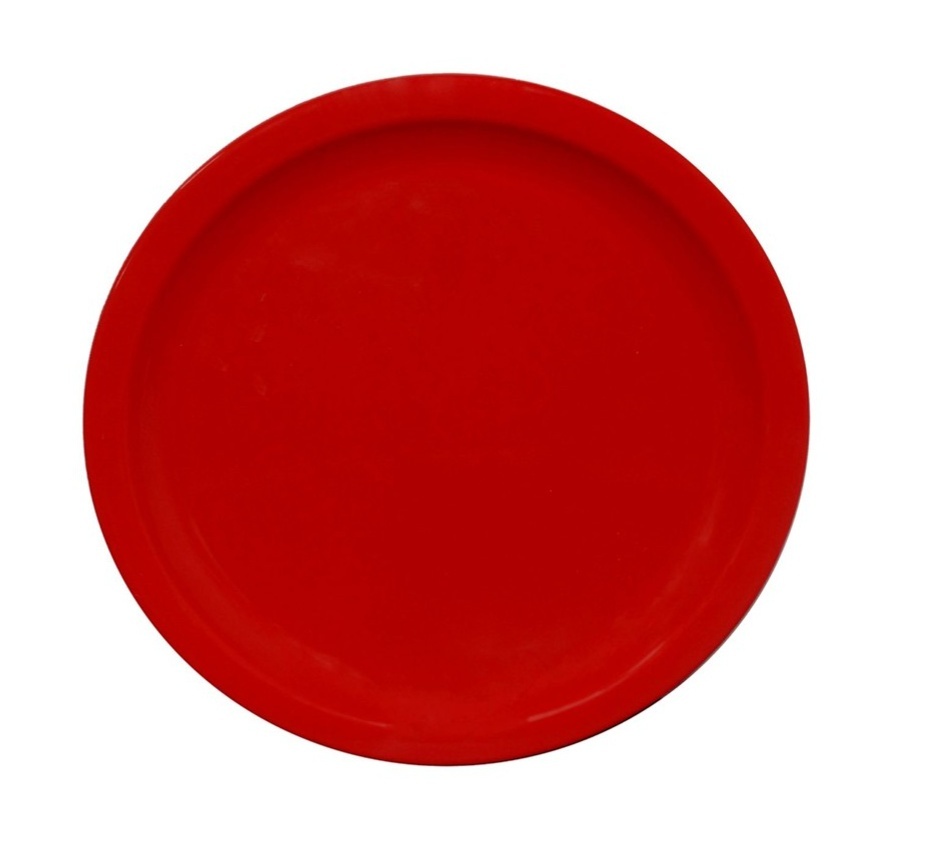 Bandeja Redonda Com Borda Mdf Vermelha - Jardim de Sonhos