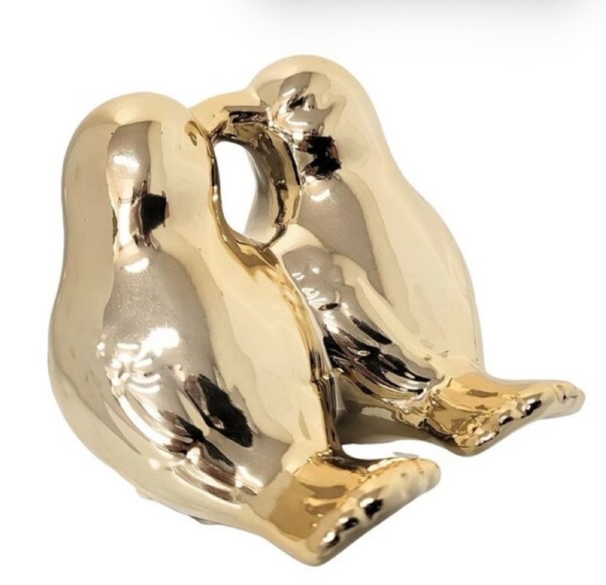 Pombinhos Ceramica Dourado - Jardim de Sonhos