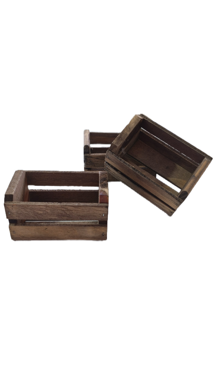 Caixote Rustico Com Alça P - Jardim de Sonhos