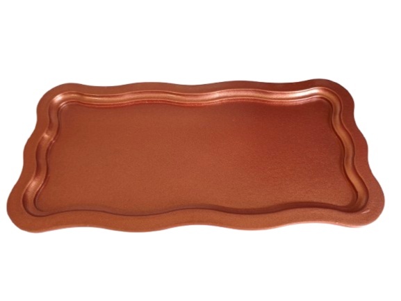 Bandeja Ret. Borda Ondulada Rose Gold - Jardim de Sonhos