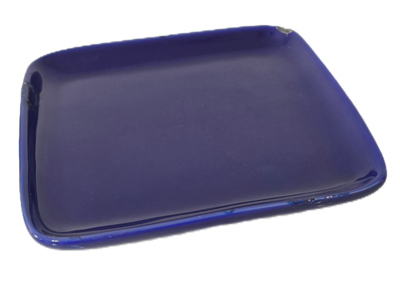 Bandeja Ceramica Baixa Ret. Azul Escuro - Jardim de Sonhos