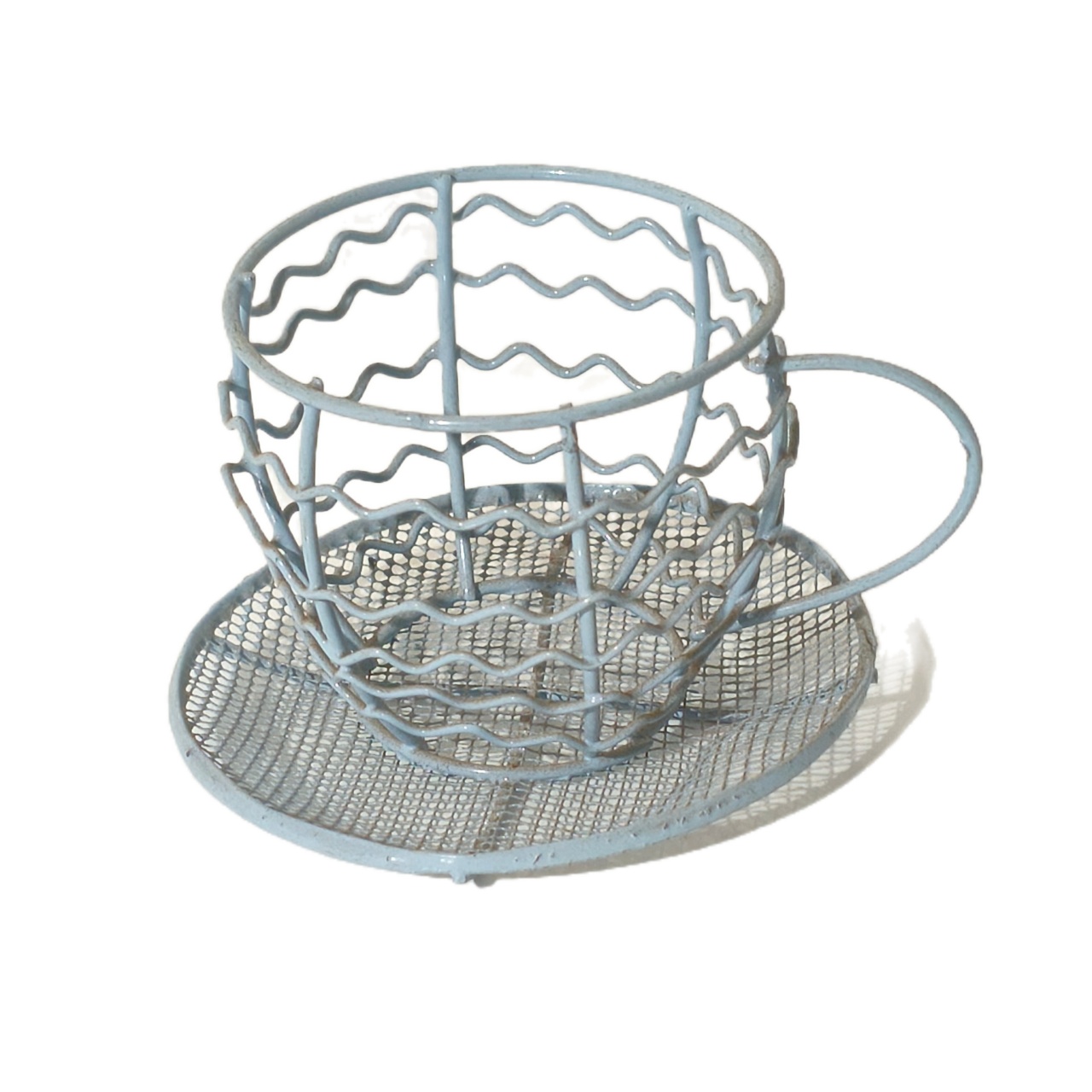 Mini Xícara Aramada Metal Azul Claro - Jardim de Sonhos
