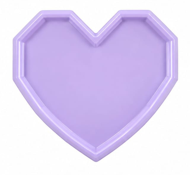 Bandeja Coração Sextavada Lilas Plastico - Jardim de Sonhos