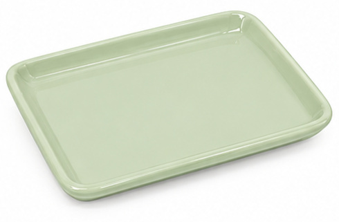 Bandeja Ceramica Baixa Ret. Verde Menta - Jardim de Sonhos