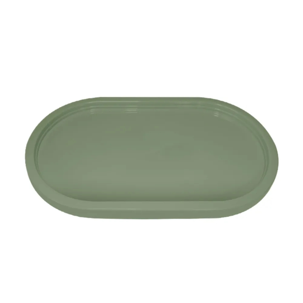 Bandeja Oval Plastica Verde Eucalipto - Jardim de Sonhos