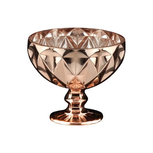 Taça Ceramica Sextavada Rose Gold - Jardim de Sonhos