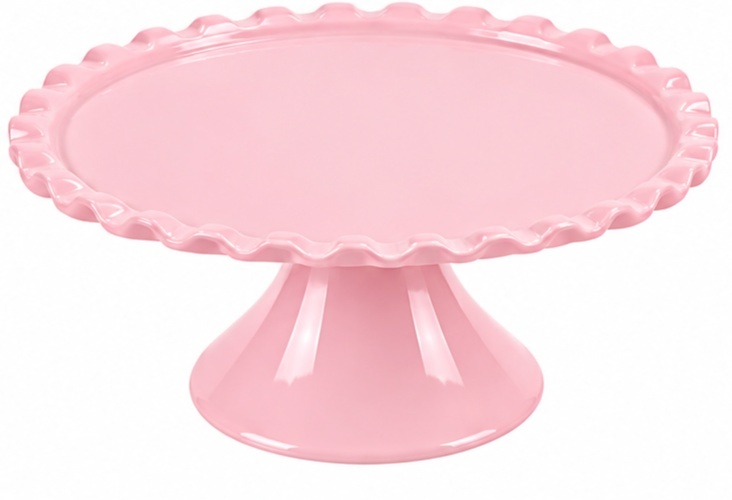 Mini Boleira Plastica Babado Rosa Claro - Jardim de Sonhos
