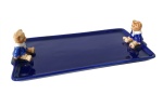 Bandeja Ceramica Ret. Urso Azul Escuro - imagem 1