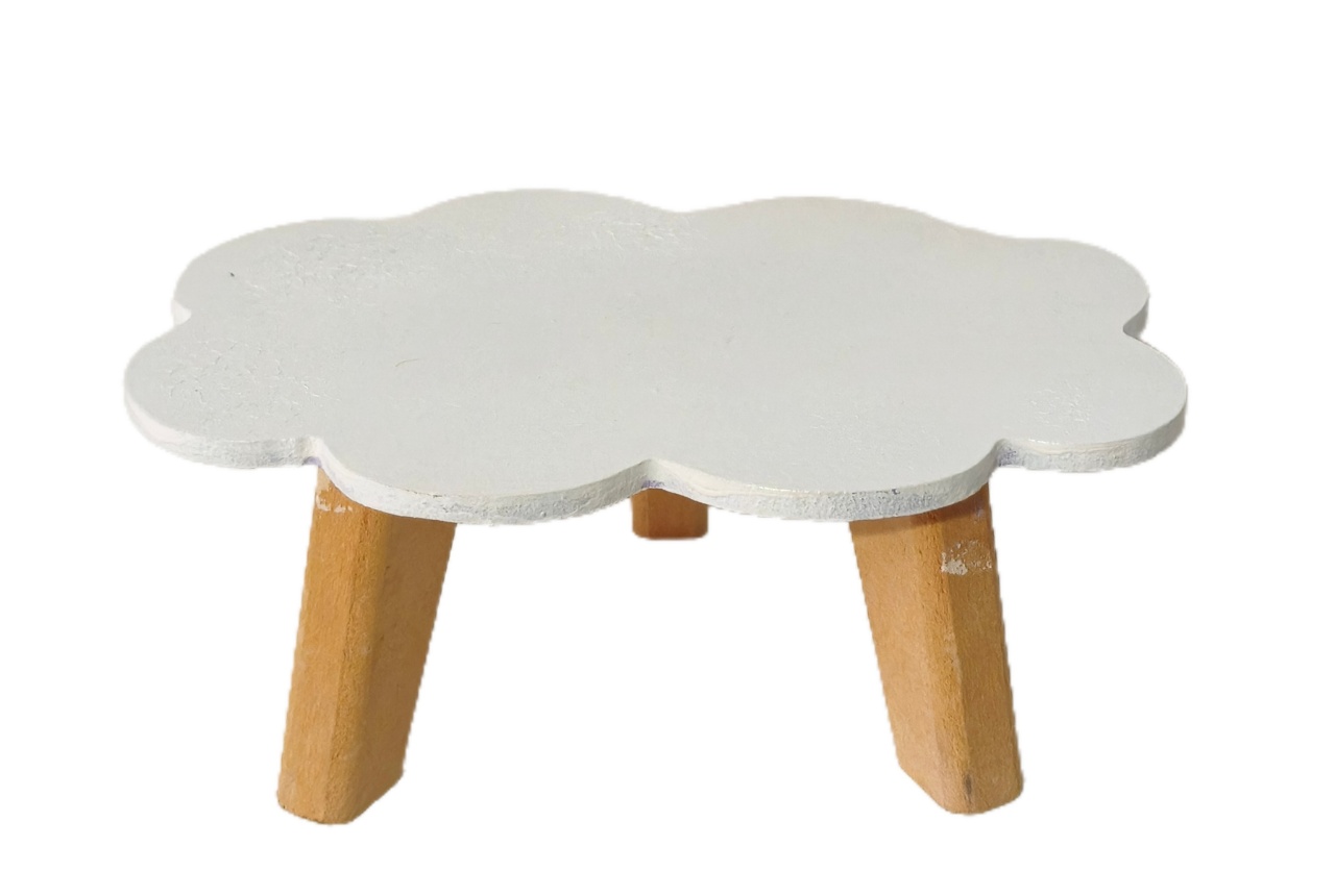 Bandeja Mdf Nuvem C/ Pé Pinus P - Jardim de Sonhos