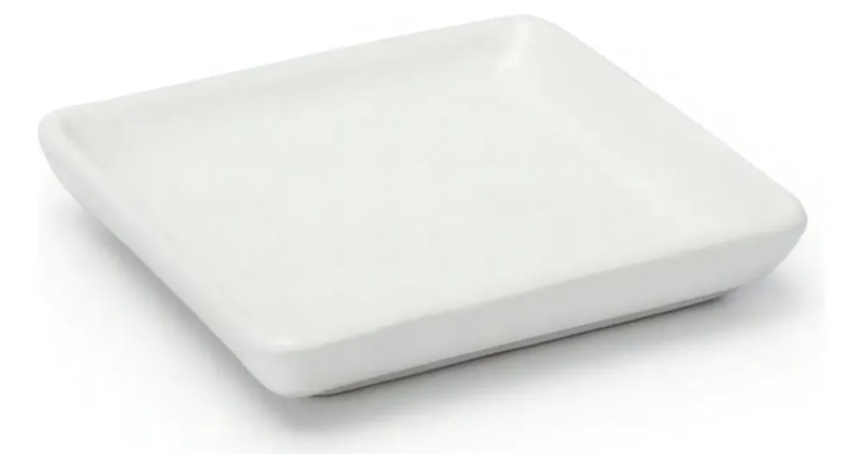 Bandeja Ceramica Quadrada Pp Branca - Jardim de Sonhos