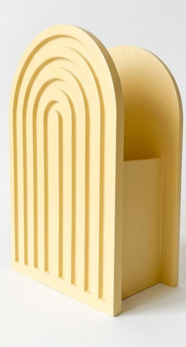 Vaso Espiral Mdf Amarelo Candy - Jardim de Sonhos