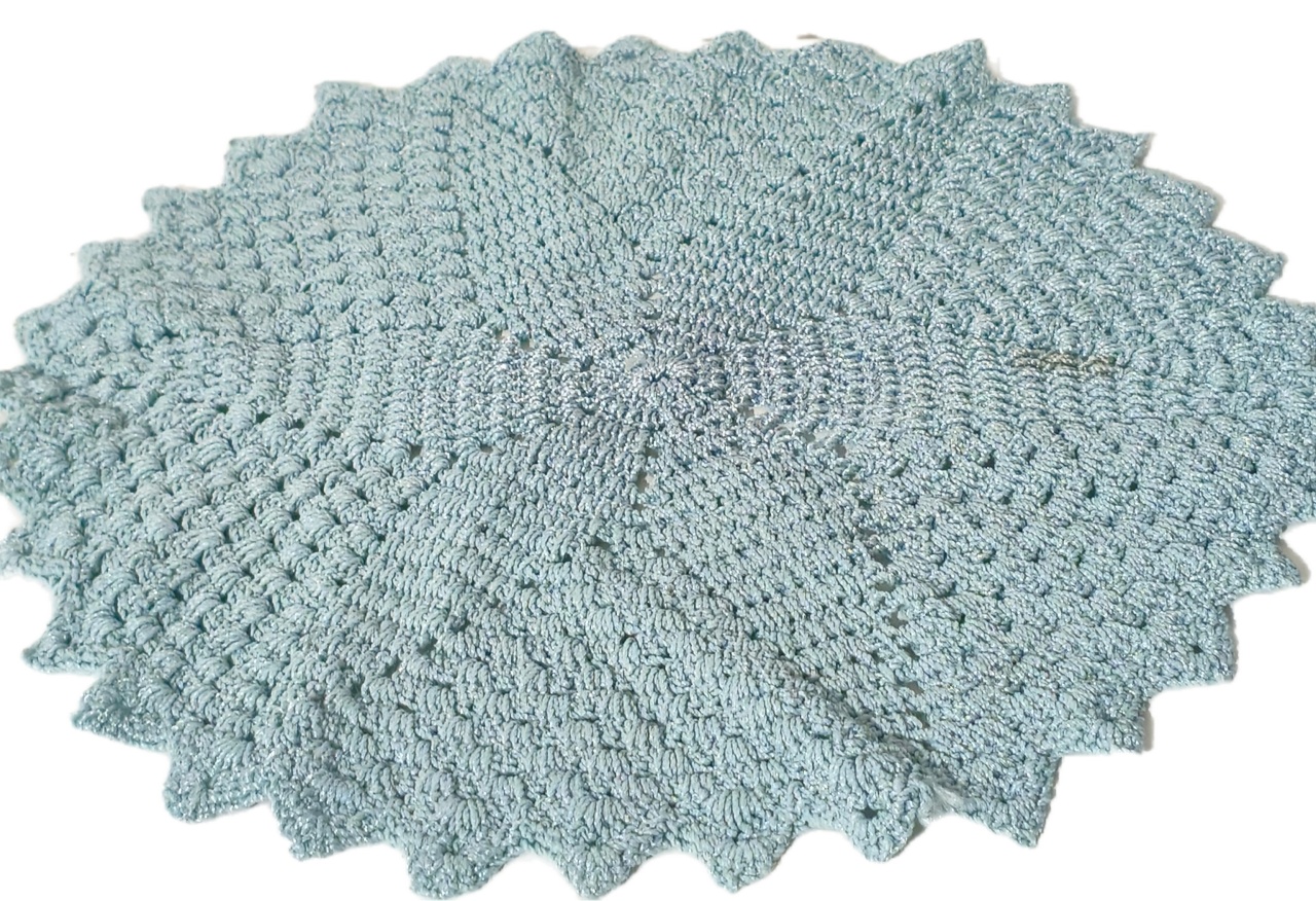 Tapete de Crochê de Mesa Azul - Jardim de Sonhos