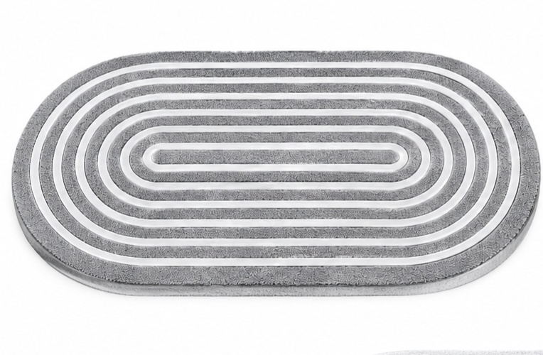 Bandeja Oval Mdf Espiral Cinza - Jardim de Sonhos