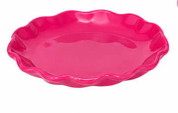Bandeja Redonda Ceramica Babado Pink - Jardim de Sonhos