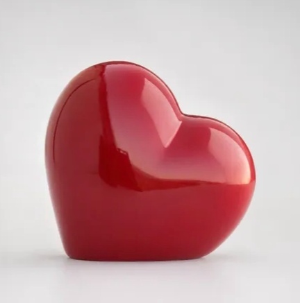 Coração Ceramica Vermelho - Jardim de Sonhos