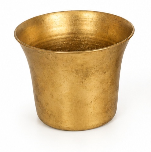 Vaso Cachepot Metal Dourado - Jardim de Sonhos
