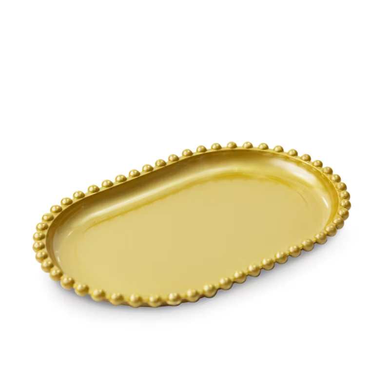 Bandeja Borda Bolinha Dourada - Jardim de Sonhos