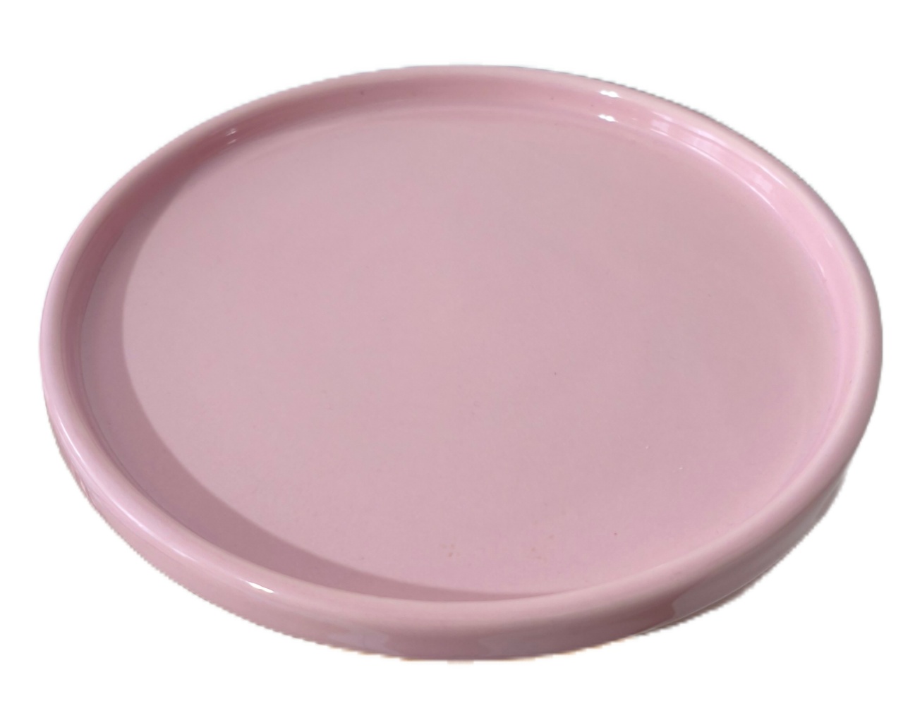 Bandeja Ceramica Redonda Rosa Clara - Jardim de Sonhos