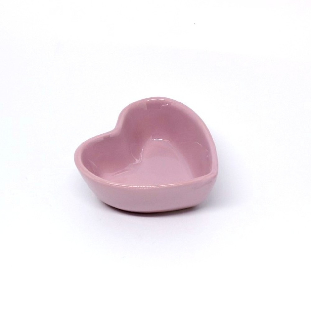 Mini Coração Ceramica Rosa Claro - Jardim de Sonhos