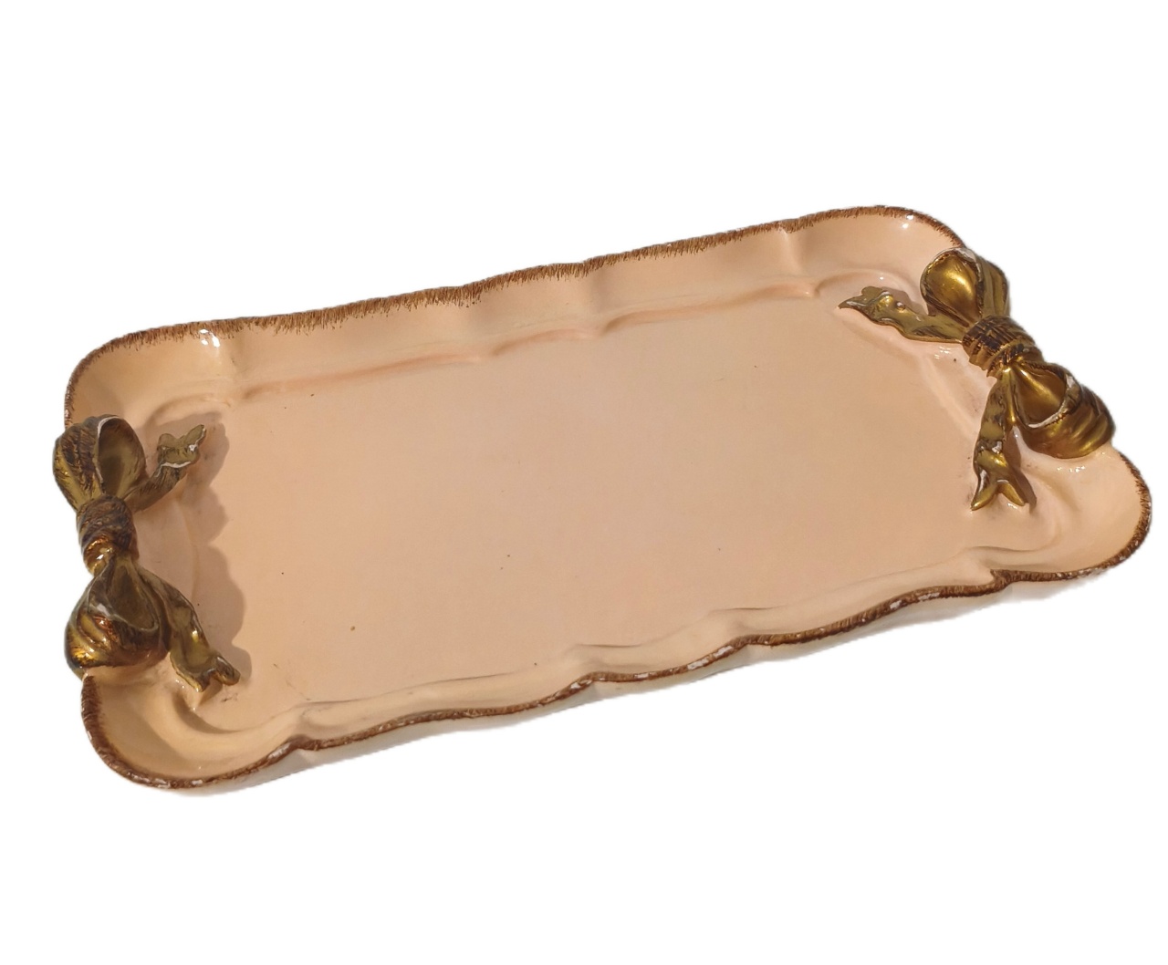 Bandeja Ceramica Ret. Laço Petit Pessego - Jardim de Sonhos