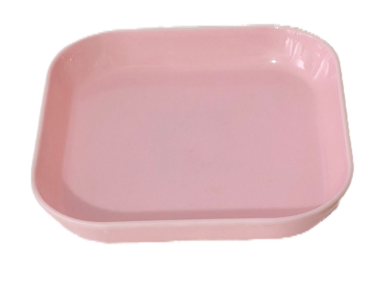 Bandeja Quadrada Acrilica Rosa Clara - Jardim de Sonhos