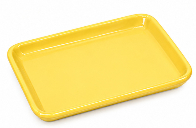 Bandeja Ceramica Baixa Ret. Amarela - Jardim de Sonhos