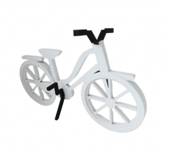 Bicicleta Branca Mdf - Jardim de Sonhos