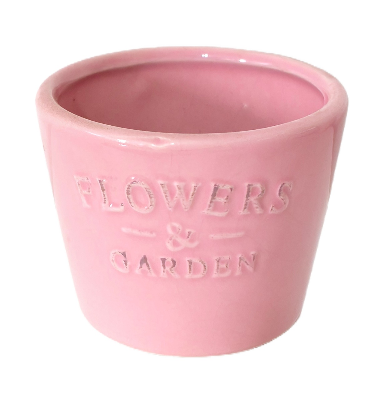 Cachepot Ceramica Flowers Rosa Claro - Jardim de Sonhos